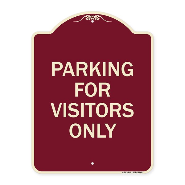 Parking for Visitors Only Heavy-Gauge Aluminum Architectural Sign, 24" x 18", BU-1824-23440